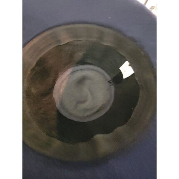 Wool Navy Blue Bucket Hat Medium Women's Leather Band - Picture 10 of 11